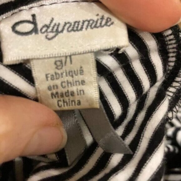 Dynamite Black Striped Sleeveless Dress Size Large​​​​​​​ - Picture 8 of 10